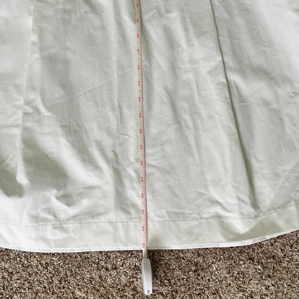 Zara White Pleated Midi Skirt - Size Large - Organic Cotton - Minimalist Chic - Picture 9 of 11